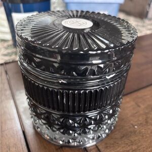 Elegant Black Vanilla Tobacco Glass Candle Holder